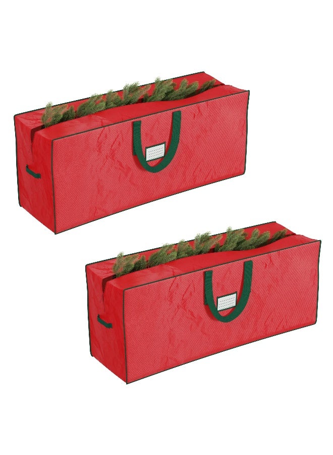 Elf Stor Christmas Tree Storage Bag Set - Set of 2 Bags for 7.5-Foot Artificial Trees - Protects Holiday Decorations and Inflatables by Elf Stor (Red) - Image 1